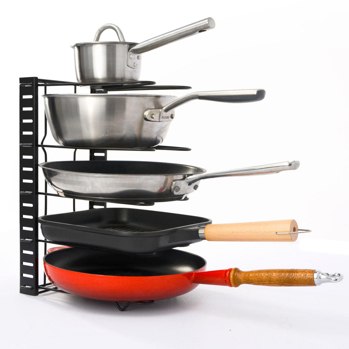 TOPFREGAL 39/26/21,5 cm mit 5 Ablagen - Schwarz, Metall (21.5/26/39cm) - MAKLIK