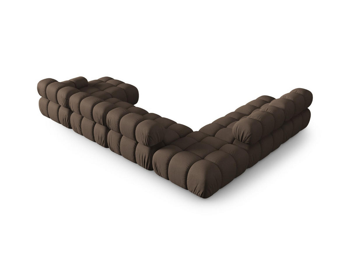 PANORAMASOFA modular links Bellis aus 3D-Stoff braun 7 Sitzplätze - Braun, Textil (282/70/376cm) - Micadoni