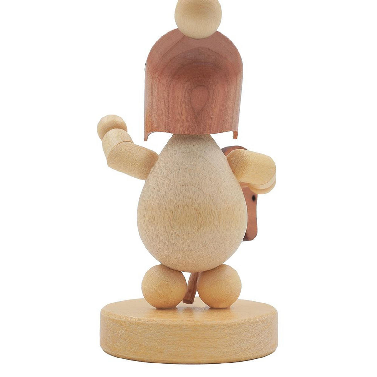 HOLZFIGUR Schneemädchen mit Steckenpferd auf Sockel 7 cm - Multicolor, Holz (5/1/0.1cm)