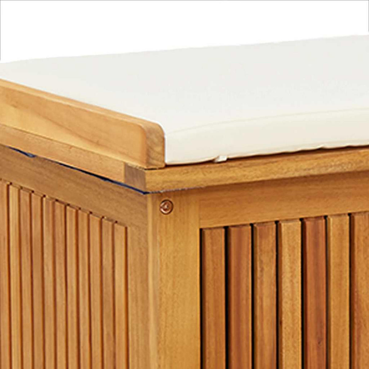 OUTDOOR-KISSENBOX 90/50/60,5 Cm Massivholz Akazie - Creme, Holz (50/60.5/90cm) - vidaXL