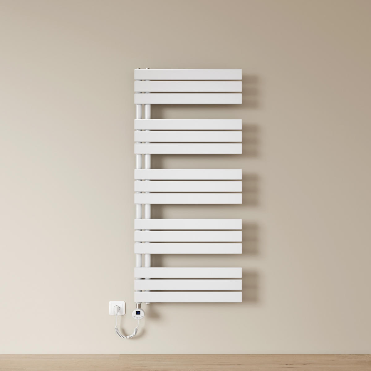 HEIZKÖRPER Elektrisch WLAN Thermostat Weiß 132/60 cm - Weiß, Metall (60/132/5.9cm) - EMKE