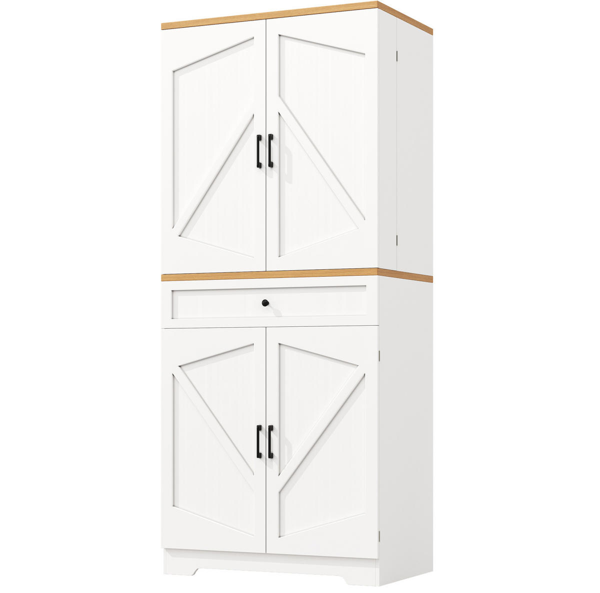 BUFFET 80/40/180 cm aus MDF mit 4 offenen Fächern und Schubladen Weiß - Weiß, Holzwerkstoff (80/180/40cm) - Modenvie
