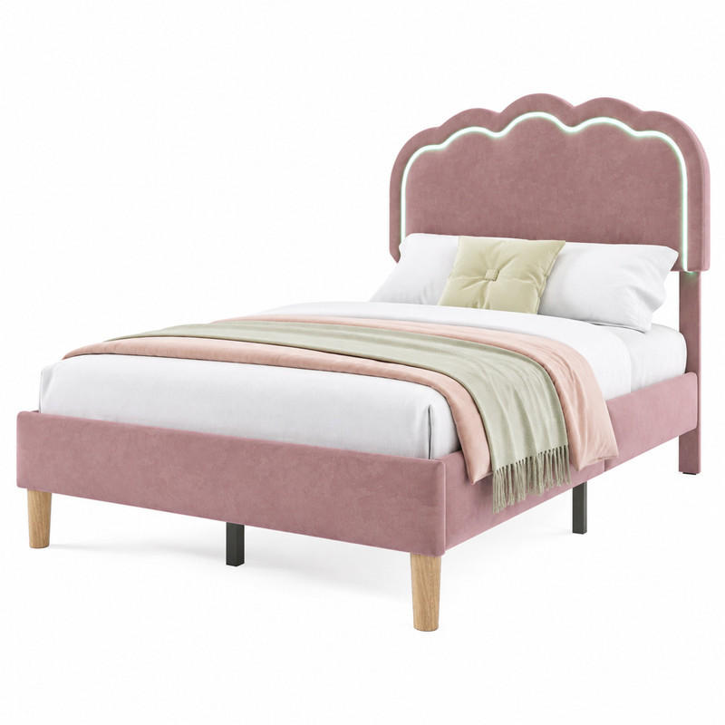 Beauniv Polsterbett Pink 90x190 cm