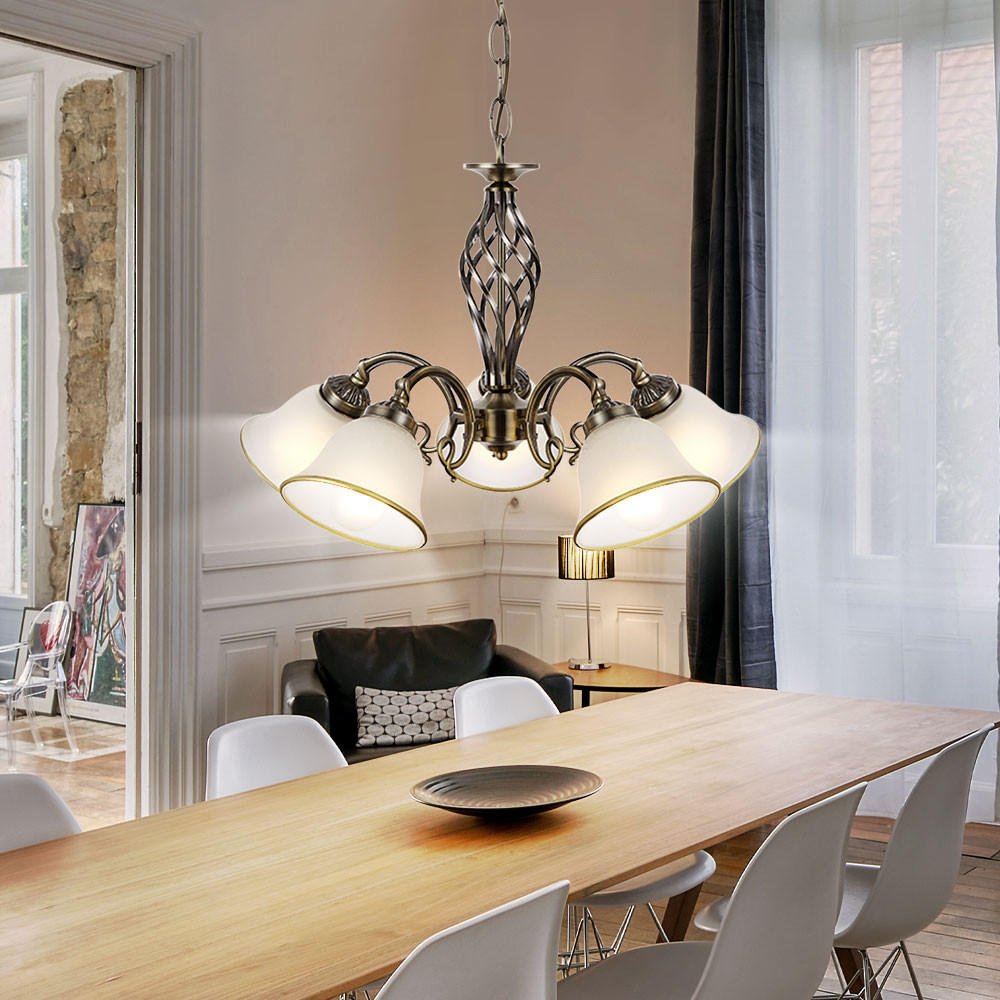 Thumbnail - Globo Lighting Kronleuchter, Messing, Glas, 60x120x60 cm, Lampen & Leuchten, Innenbeleuchtung, Hängelampen, Kronleuchter