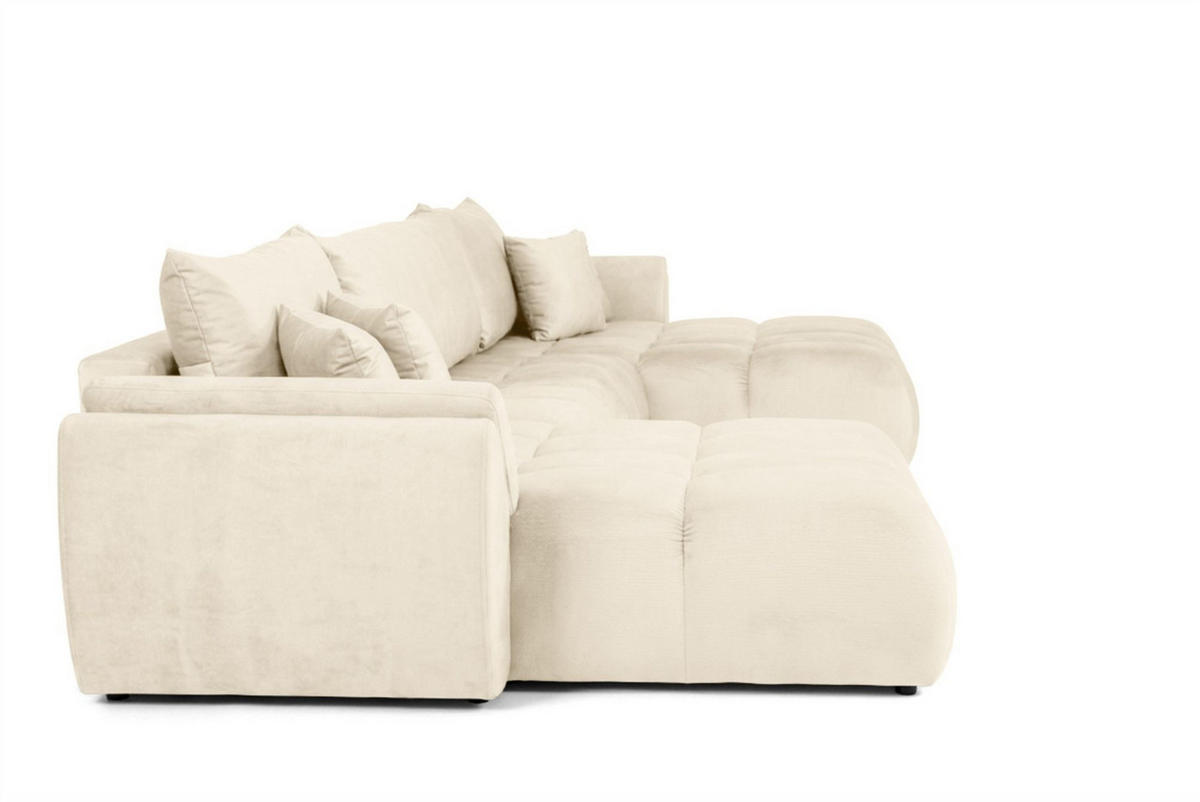 WOHNLANDSCHAFT Collin Mit Schlaffunktion - Beige, Holzwerkstoff/Textil (382/85/185cm) - Fun Möbel