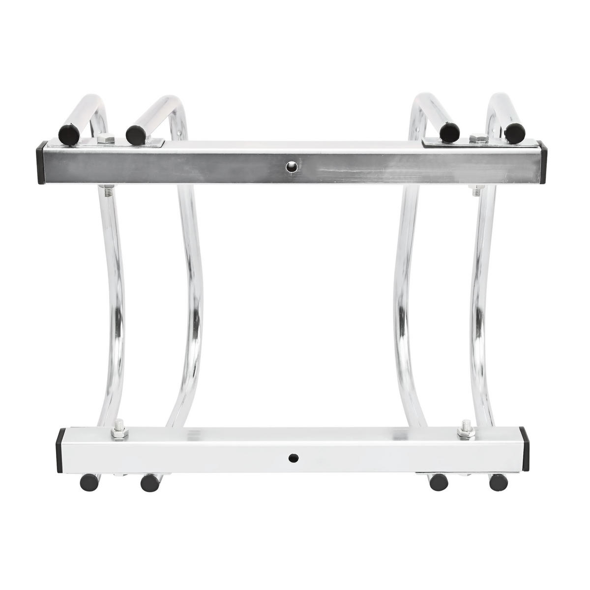 FAHRRADSTÄNDER Silber für 2 Fahrräder - Silberfarben, Metall (40/26/32cm) - Relaxdays