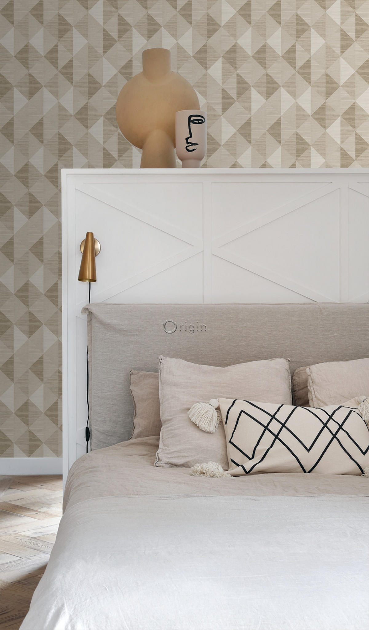 TAPETE 3D Grasmuster 50 x 900 cm - Beige, Papier (50/900cm) - Origin Wallcoverings
