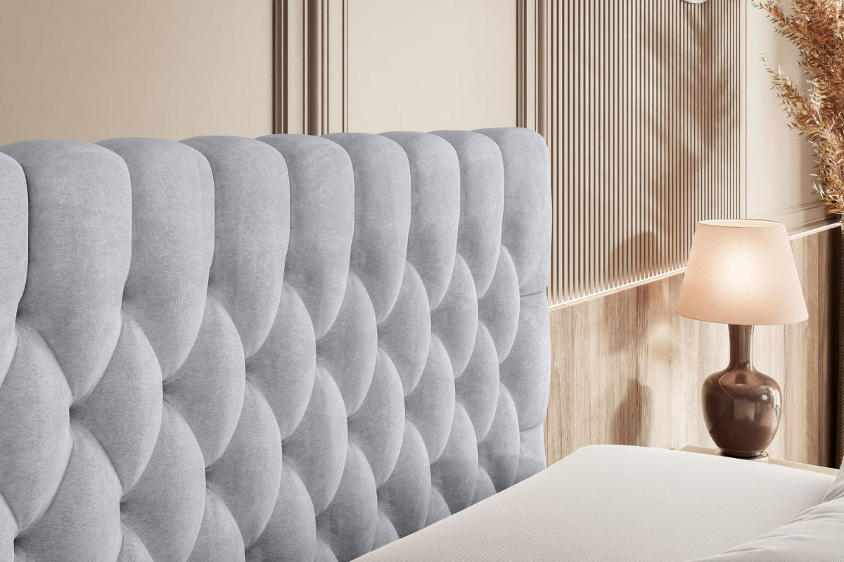 BOXSPRINGBETT SERENE-Z KING - 160 x 200 - H3/H4 - Hellgrau - Hellgrau, Holzwerkstoff (160/200cm) - ALTDECOR