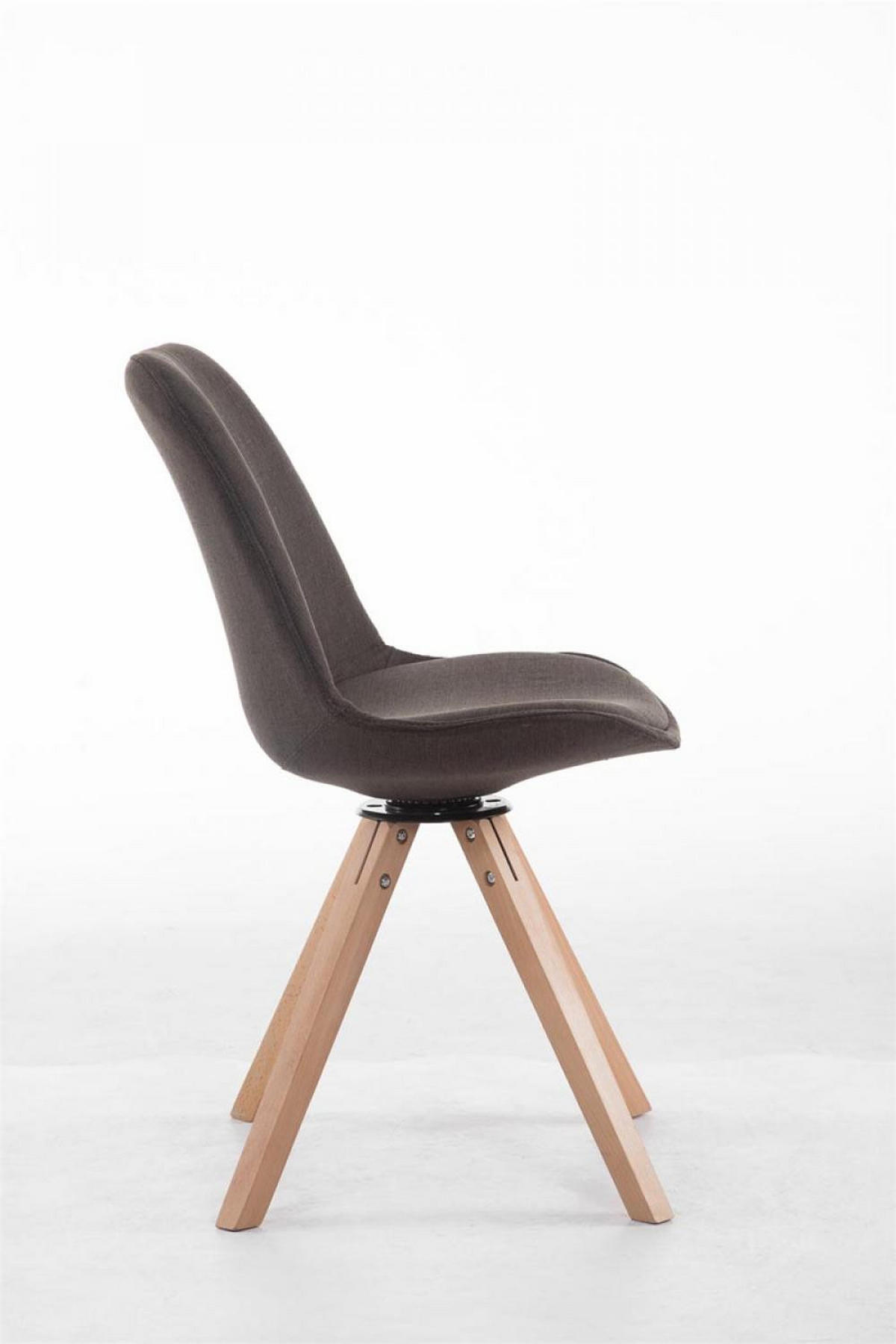 DREHSTUHL Stoff dunkelgrau - Eukalyptusholzfarben/Dunkelgrau, Holz/Textil (48/84/56cm) - CLP