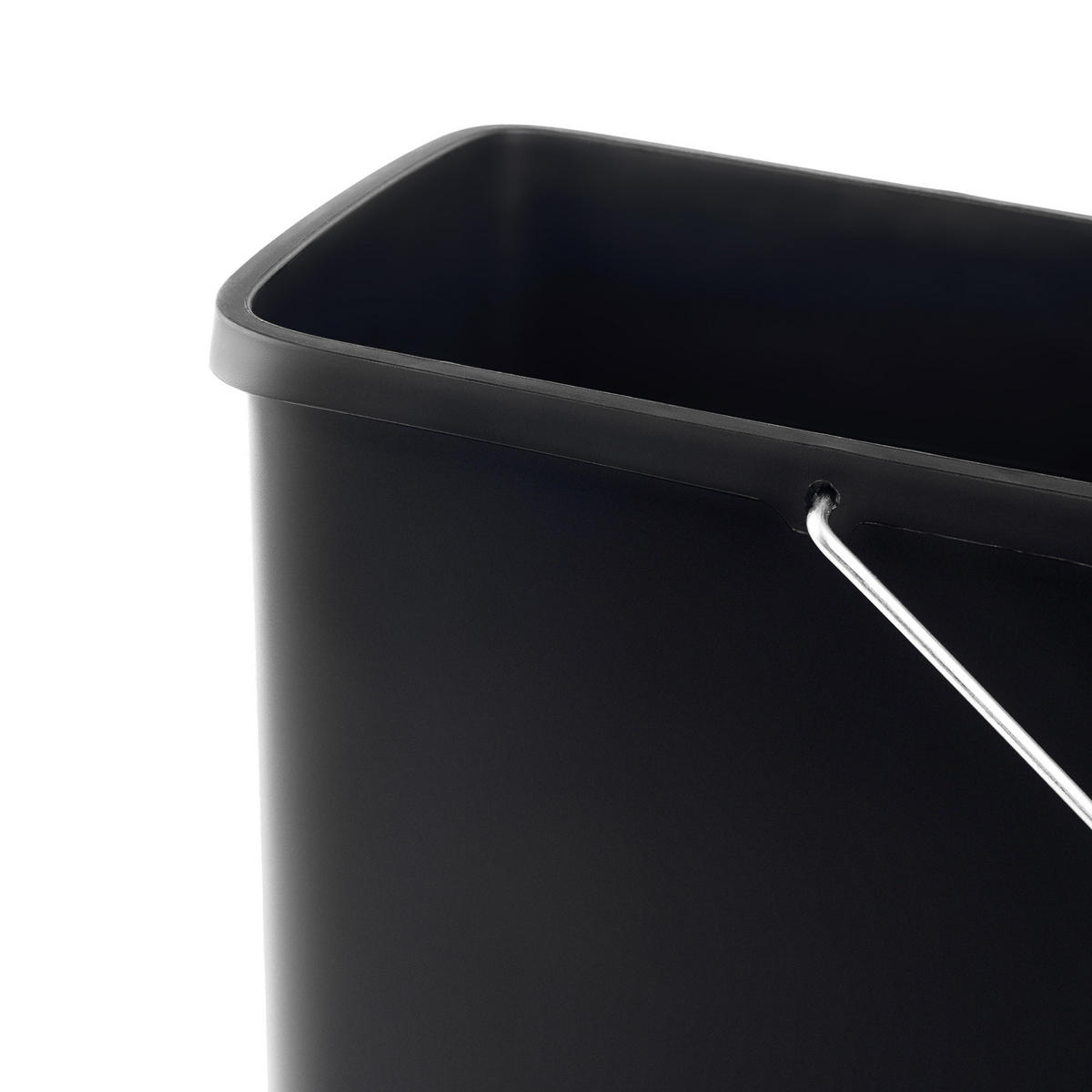 ABFALLBEHÄLTER, 12L, Schwarz - Schwarz, Kunststoff (18/34cm) - KADAX