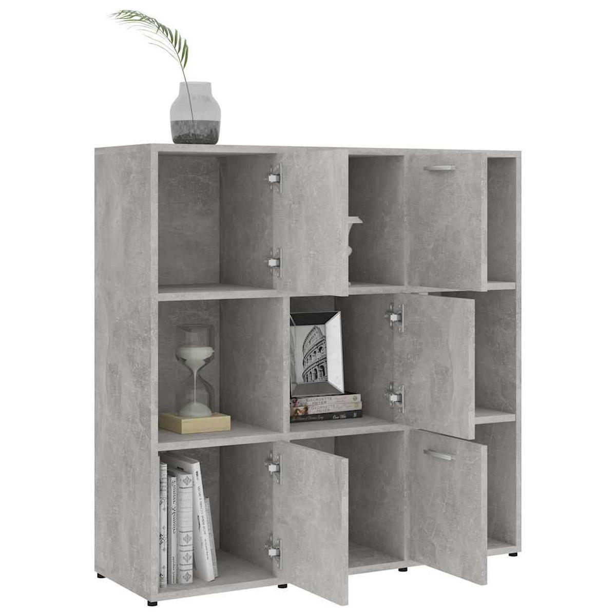 BÜCHERREGAL Betongrau 90/30/90 Cm Holzwerkstoff - Grau, Holzwerkstoff (30/90/90cm) - vidaXL