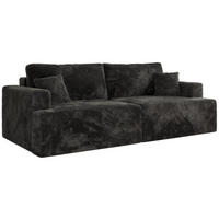 4-SITZER SOFA VIRELLA Dunkelgrau Plüsch - Dunkelgrau/Schwarz, Textil (240/88/115cm) - MKS