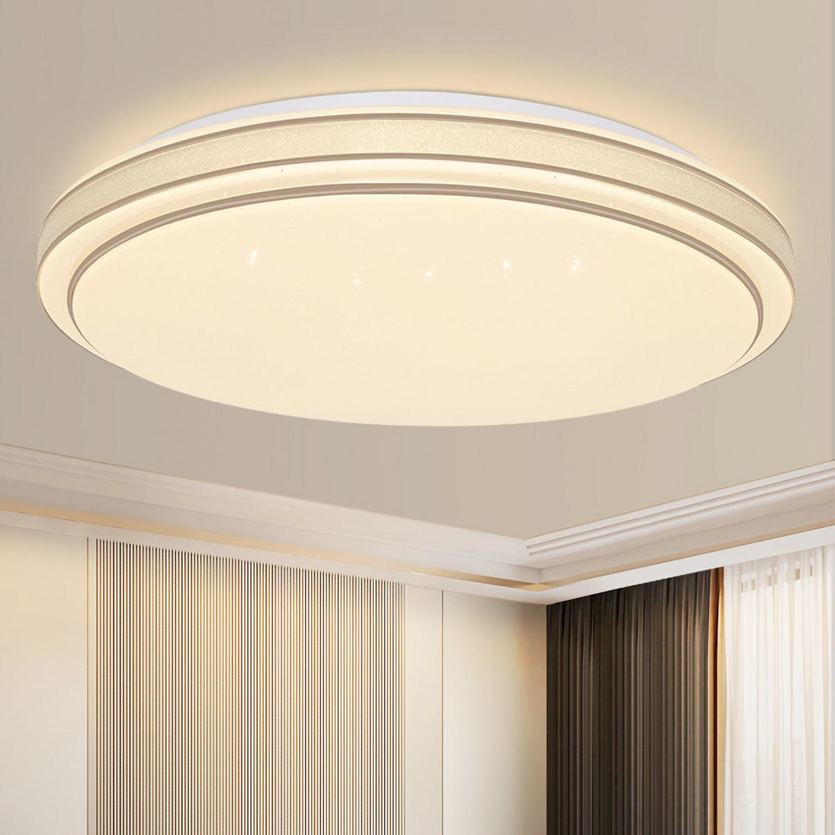 LED-DECKENLEUCHTE Zwillingsring 27/27/6 cm - Silberfarben, Kunststoff (27/27/6cm) - Nettlife