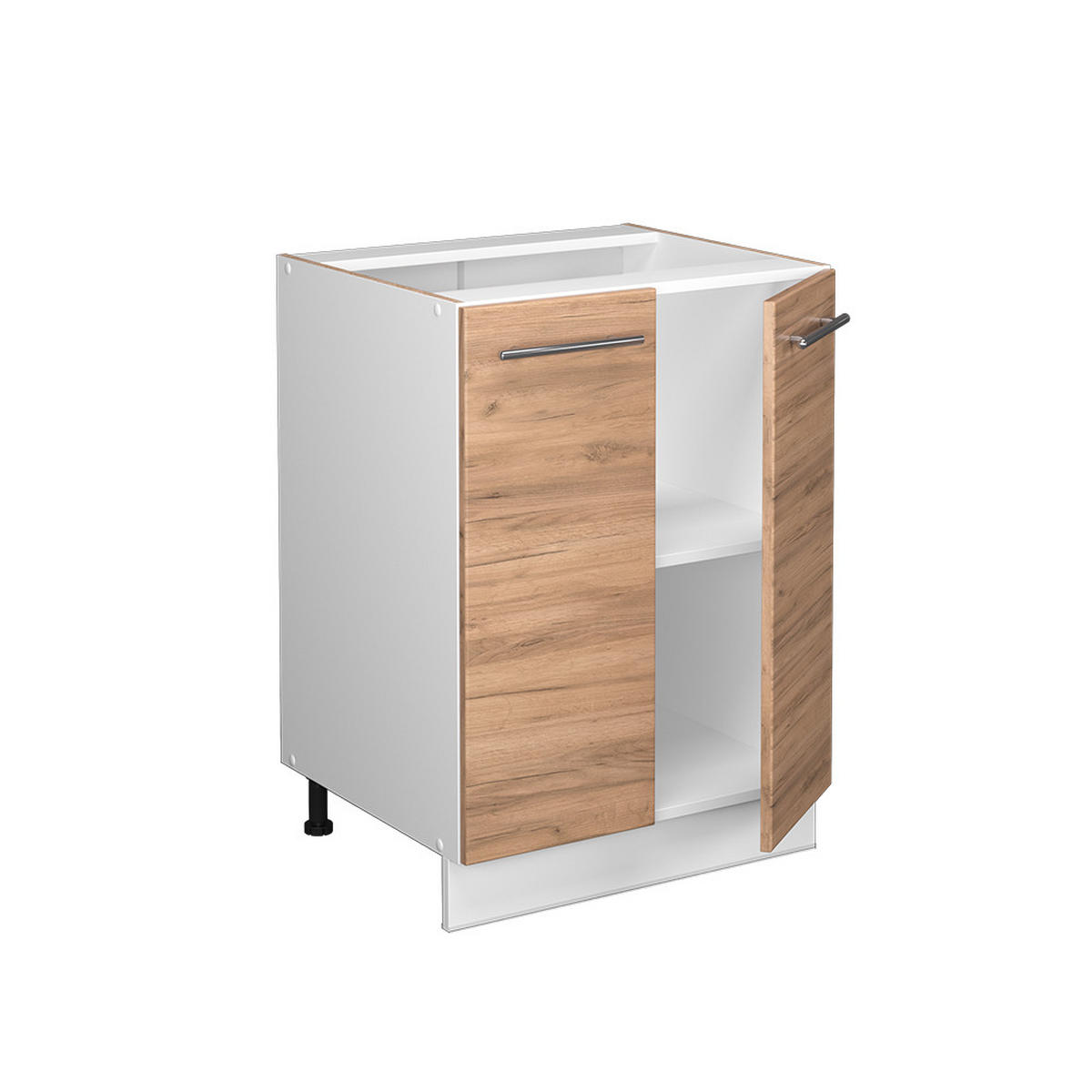 KÜCHENUNTERSCHRANK Fame-Line Goldkraft Eiche 60 cm, AP Marmor - Eiche Wotan/Weiß, Holzwerkstoff (60/82/60cm) - Vicco