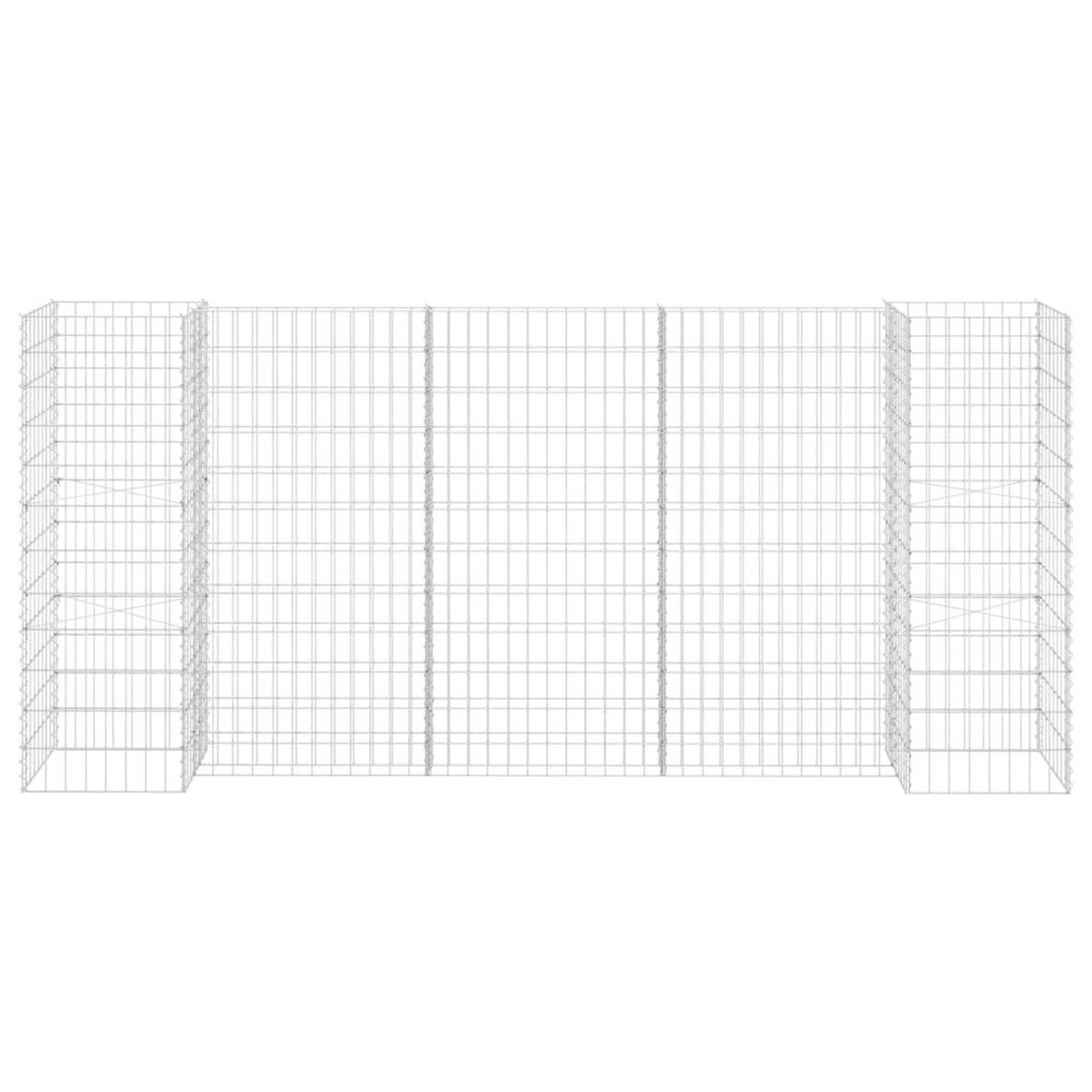 GABIONEN-PFLANZKOR H-förmiger Stahldraht 260/40/120 Cm - Silberfarben, Metall (260/120/40cm) - vidaXL