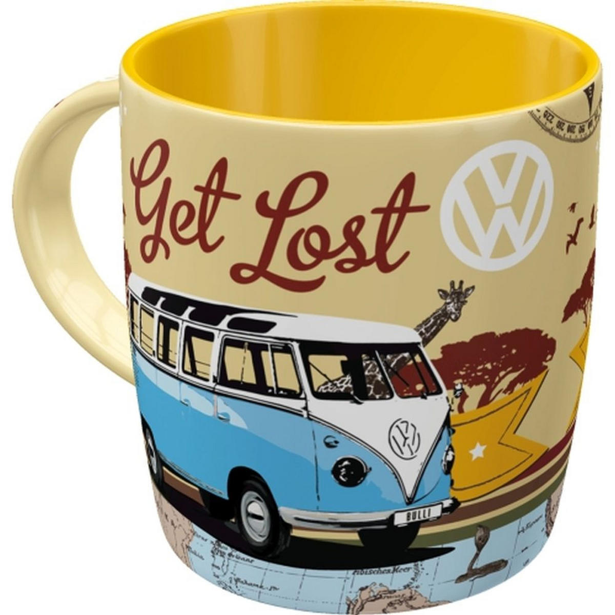 KAFFEETASSE 330 ml Volkswagen VW Bulli Let's Get Lost - Multicolor, Keramik (0.33L) - Nostalgic-Art