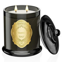 DUFTKERZE Santal 360g 70 Stunden Brenndauer - Schwarz, Paraffin (14cm)