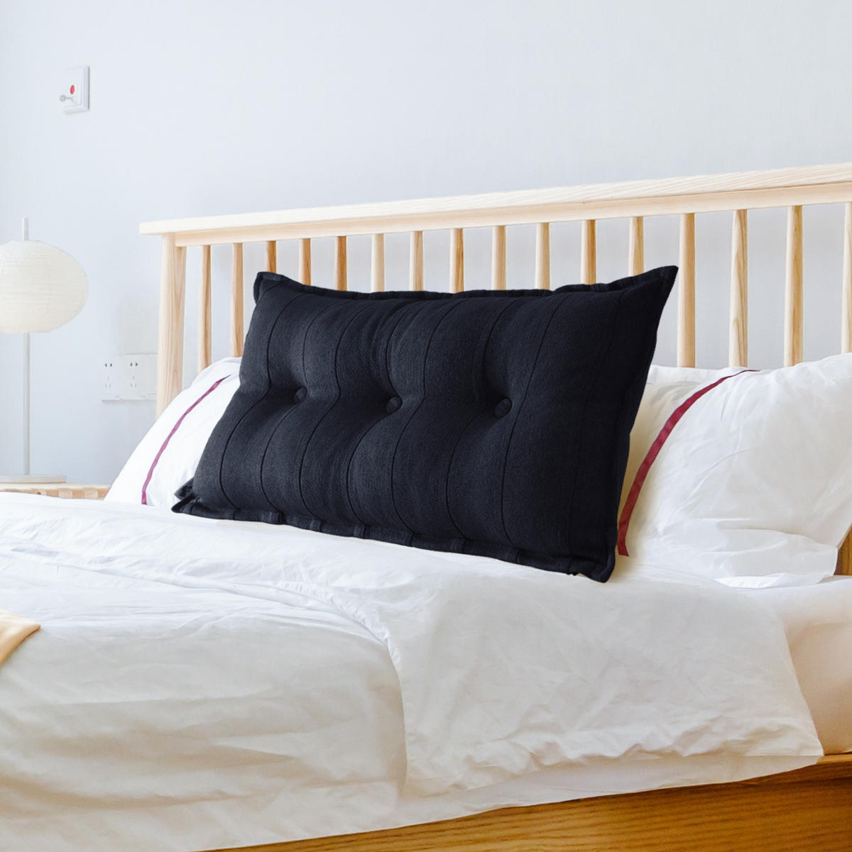 RÜCKENKISSEN Leinenlook Anthracite 100 cm - Anthrazit, Textil (45/100cm) - Vercart