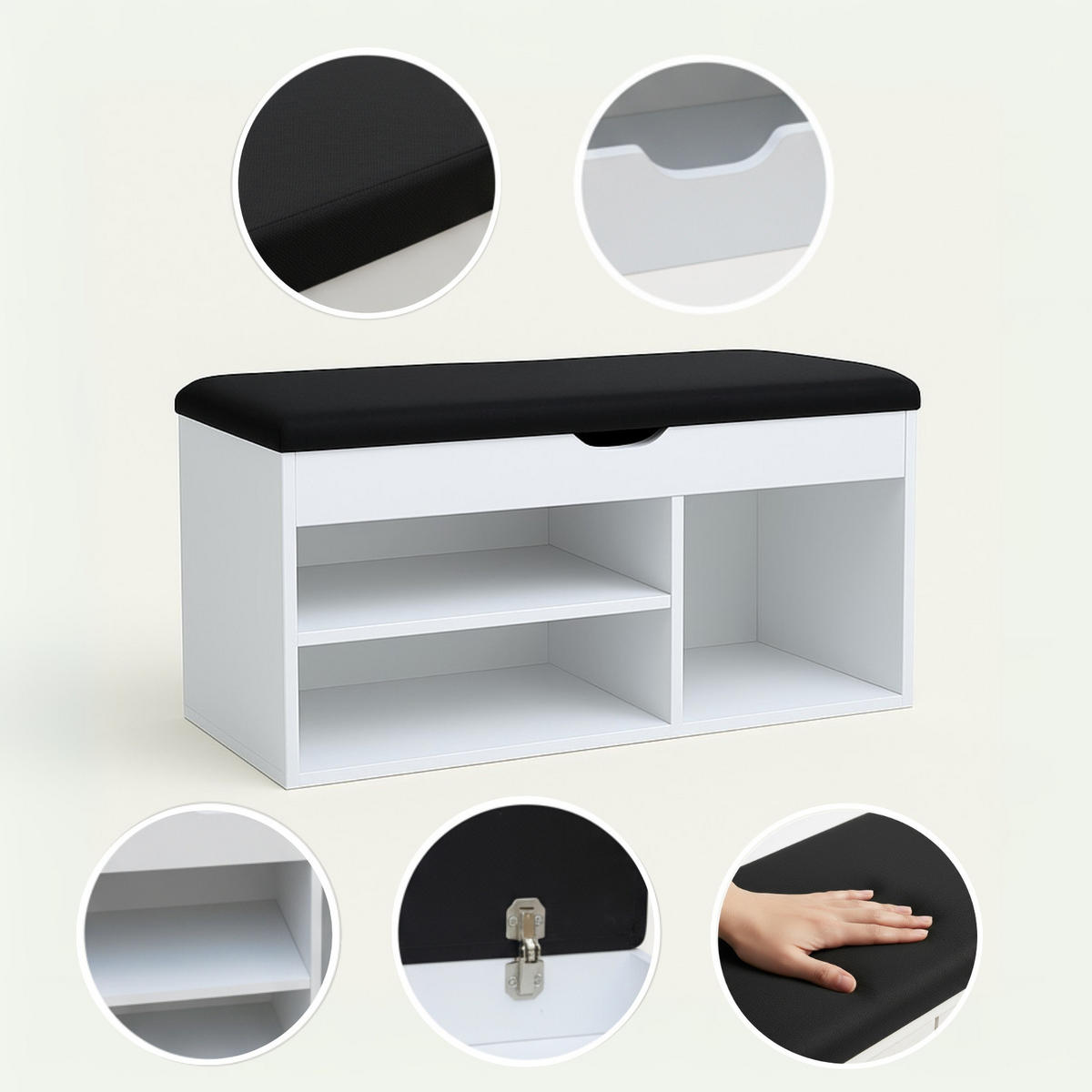 SCHUHREGAL Tria 80/43/30 cm - Weiß, Holzwerkstoff (30/43/80cm) - BOXIMO