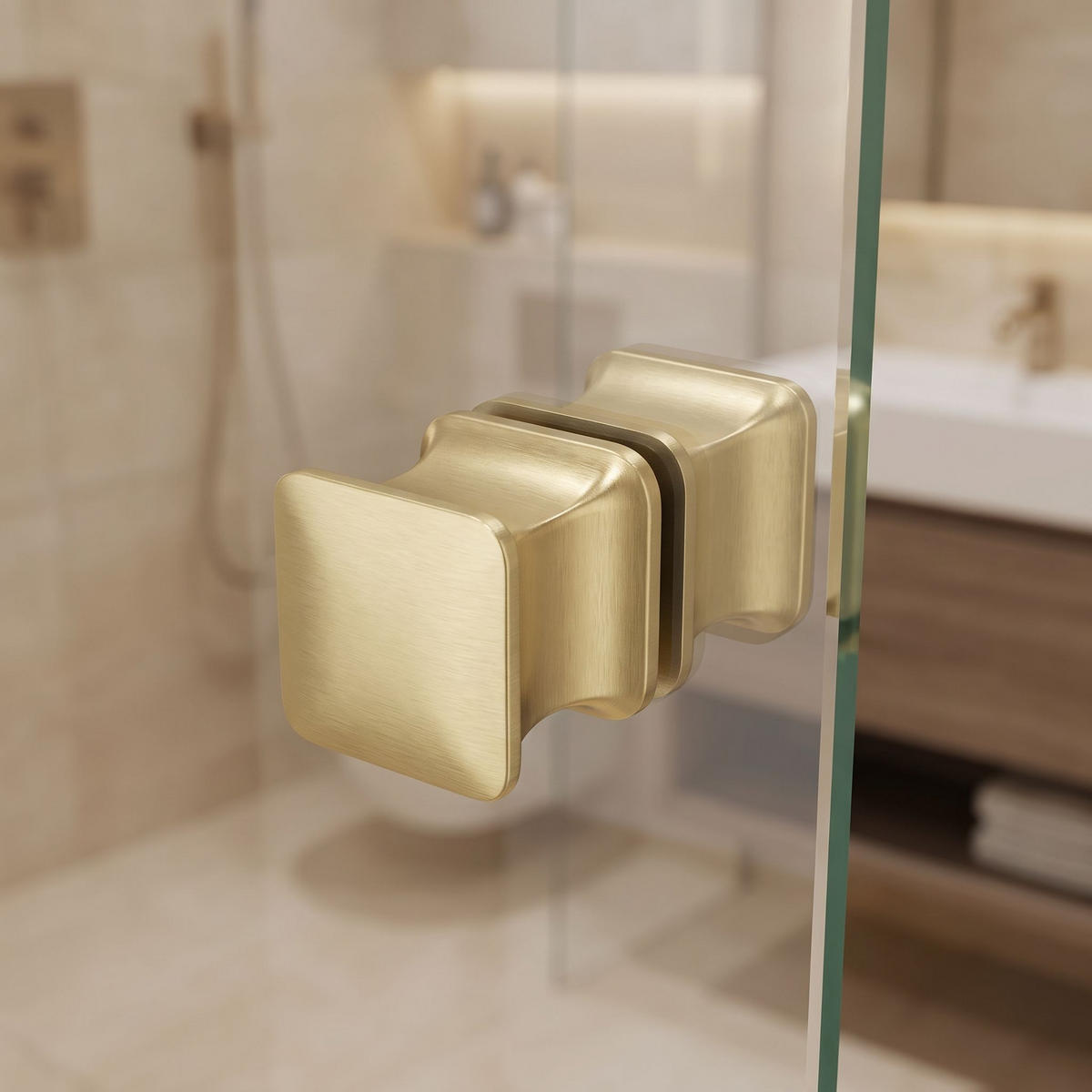 DUSCHTÜRGRIFF Rea 04 Brushed Gold - Goldfarben, Metall (3/2.8cm) - REA