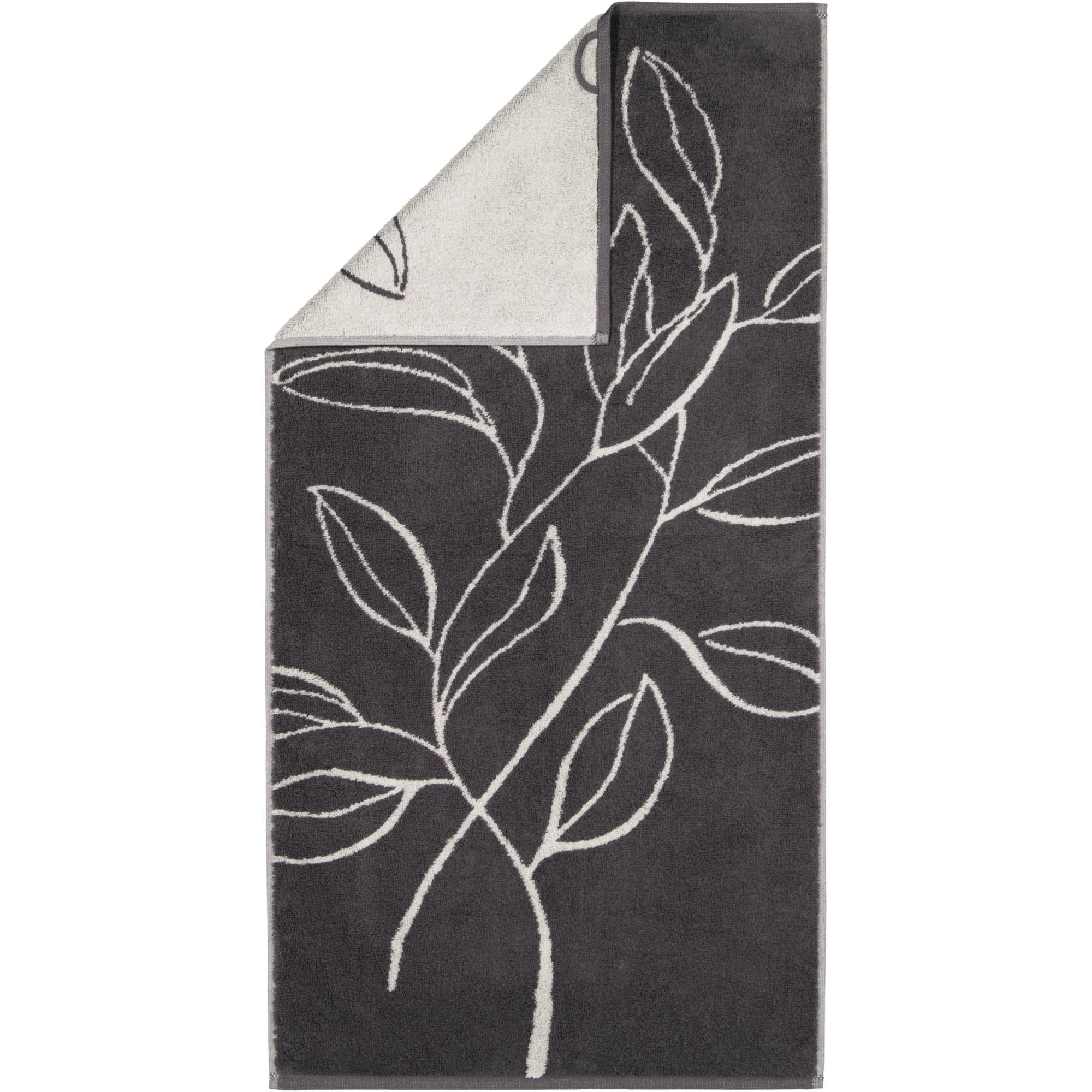 HANDTÜCHER ATELIER FLORAL 6239 BASALT - 77 - Grau, Textil (50/100cm) - Cawoe