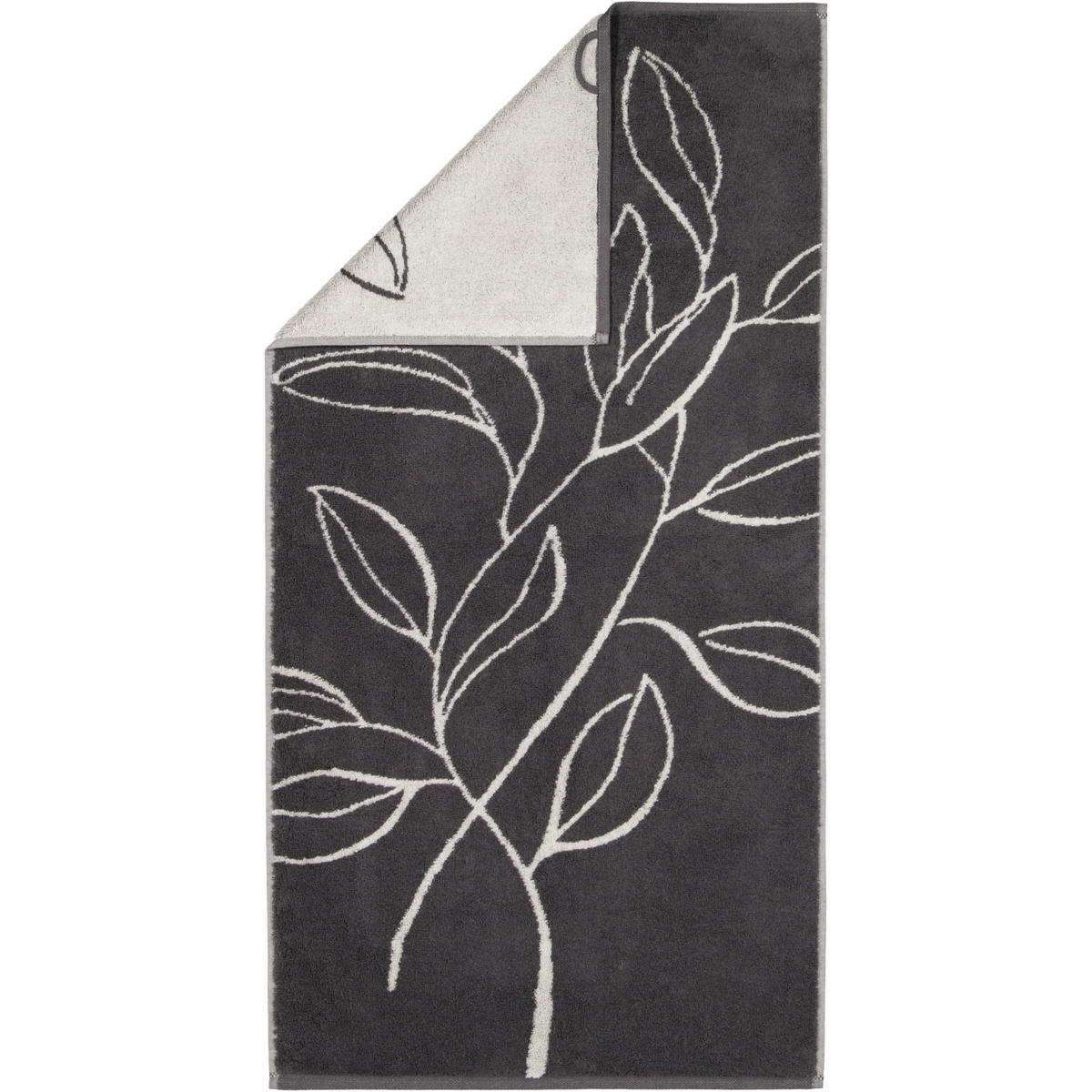 HANDTÜCHER ATELIER FLORAL 6239 BASALT - 77 - Grau, Textil (50/100cm) - Cawoe