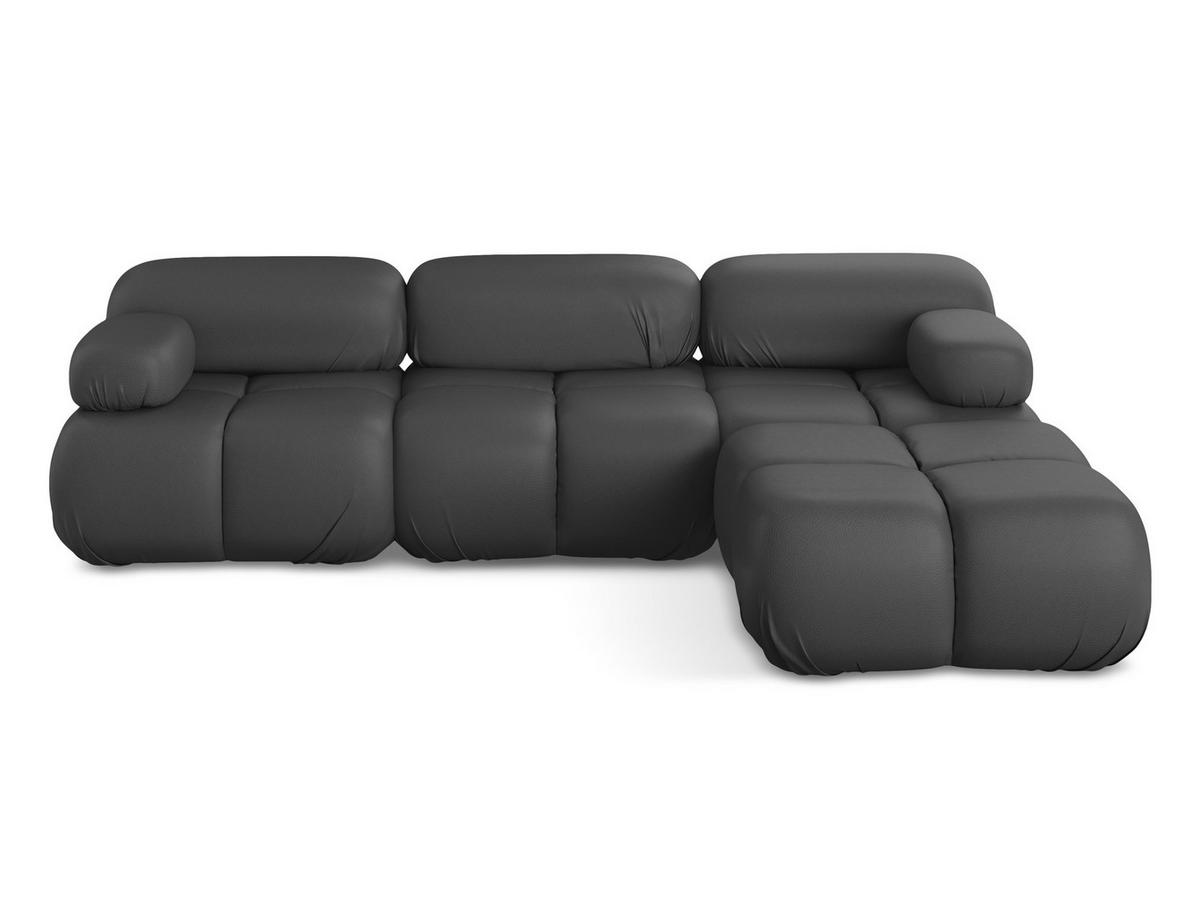 ECKSOFA Beidseitig Kunstleder Grau - Beige/Schwarz, Leder/Kunststoff (285/191cm) - Makamii