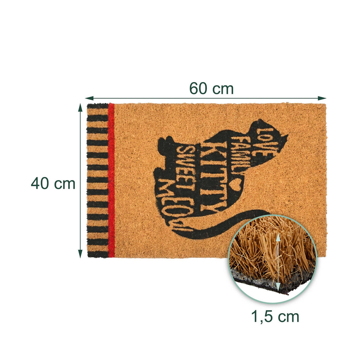 ROHOŽ - viacfarebná, textil/plast (60/40cm) - Relaxdays