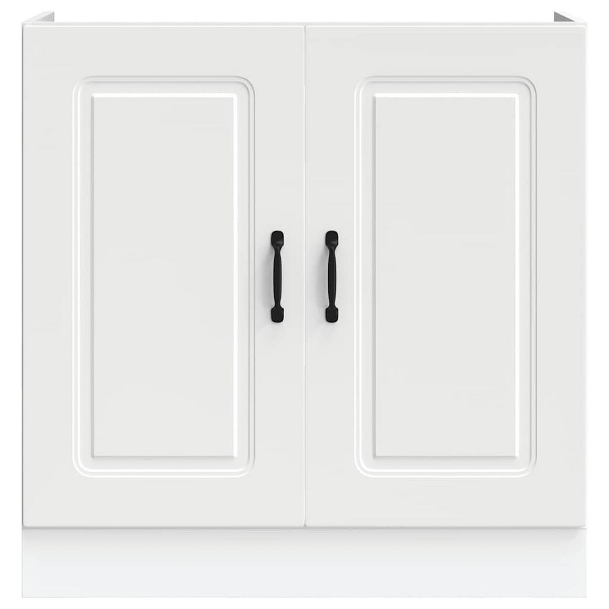 KÜCHENUNTERSCHRANK Kalmar 80/46/81,5 cm aus Holzwerkstoff Weiß - Weiß, Holz (80/81.5/46cm) - vidaXL