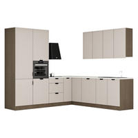 WINKELKÜCHE 265 x 225 cm - Sorento KS15-M265 - in Beige / Dunkle Eiche - Eichefarben/Beige, Holz (490/247/52cm)