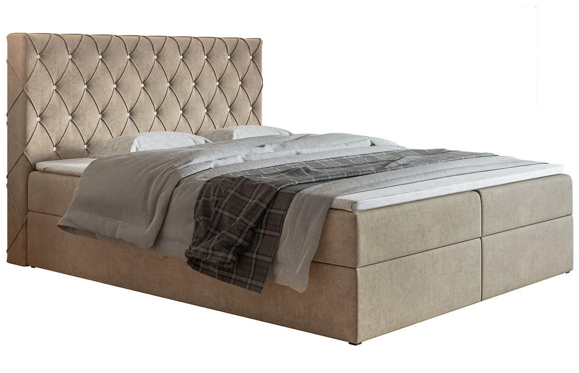 BETT Beige FOX 4 Kontinentalbett 180x200 cm - Beige, Textil (180/200cm) - Sepro Meble