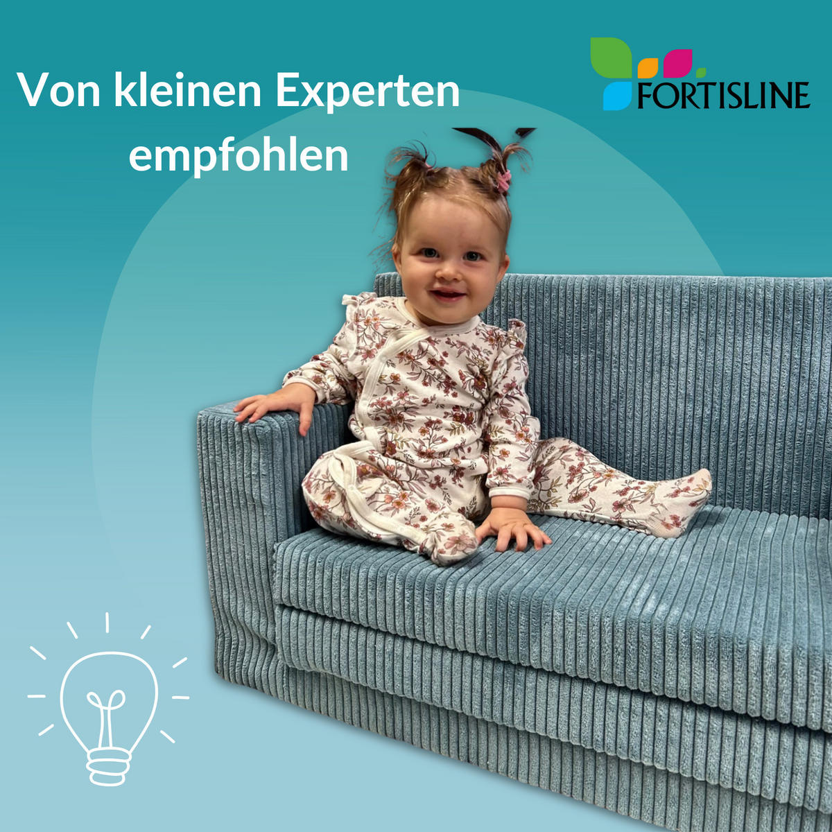 KINDERSOFA aus Kuschel-Cord in Braun - Braun, Textil (83/47/43cm) - Fortisline
