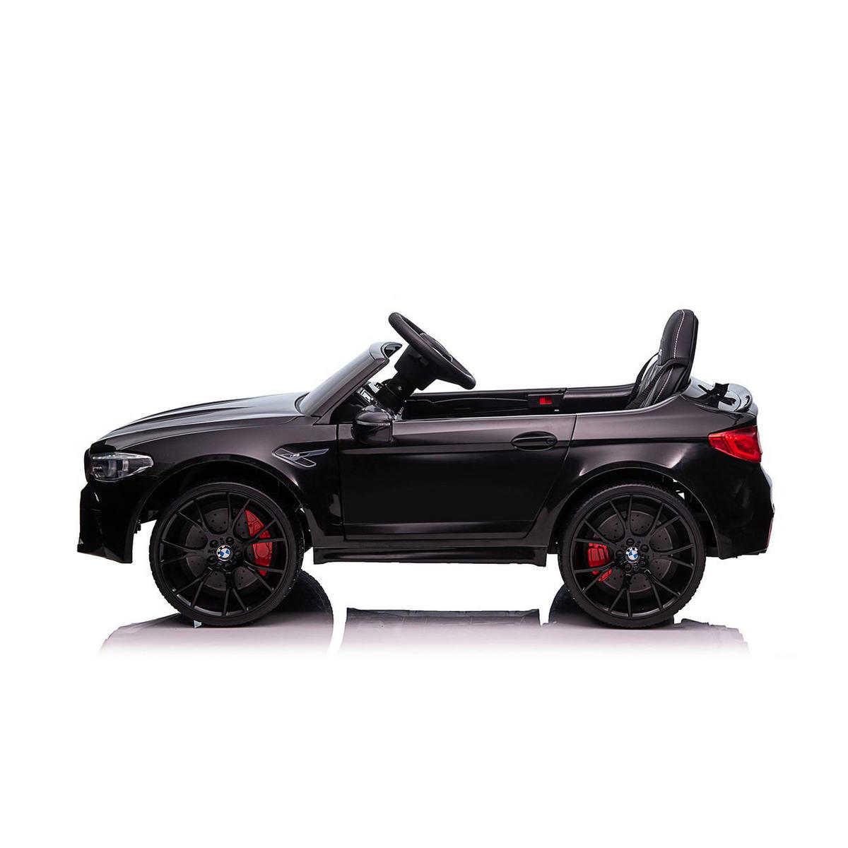 ELEKTROAUTO BMW M5 schwarz Fernbedienung Musik Eva-Räder Bluetooth - Schwarz, Kunststoff (124/74/55cm) - Chipolino