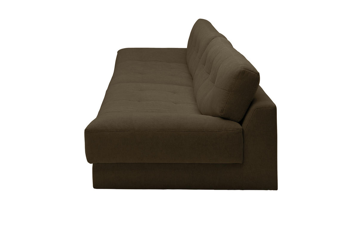 SOFA MOZZA Dunkelbraun Webstoff - Dunkelbraun/Schwarz, Kunststoff/Textil (298/83/123cm) - KAWOLA