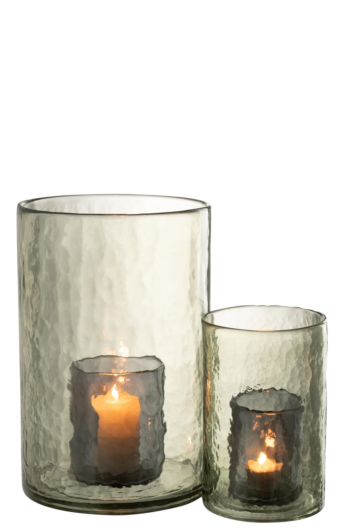 KERZENHALTER DUBBEL - Glas - Grün - L - Grün, Glas (20.5/30.5cm) - J-Line