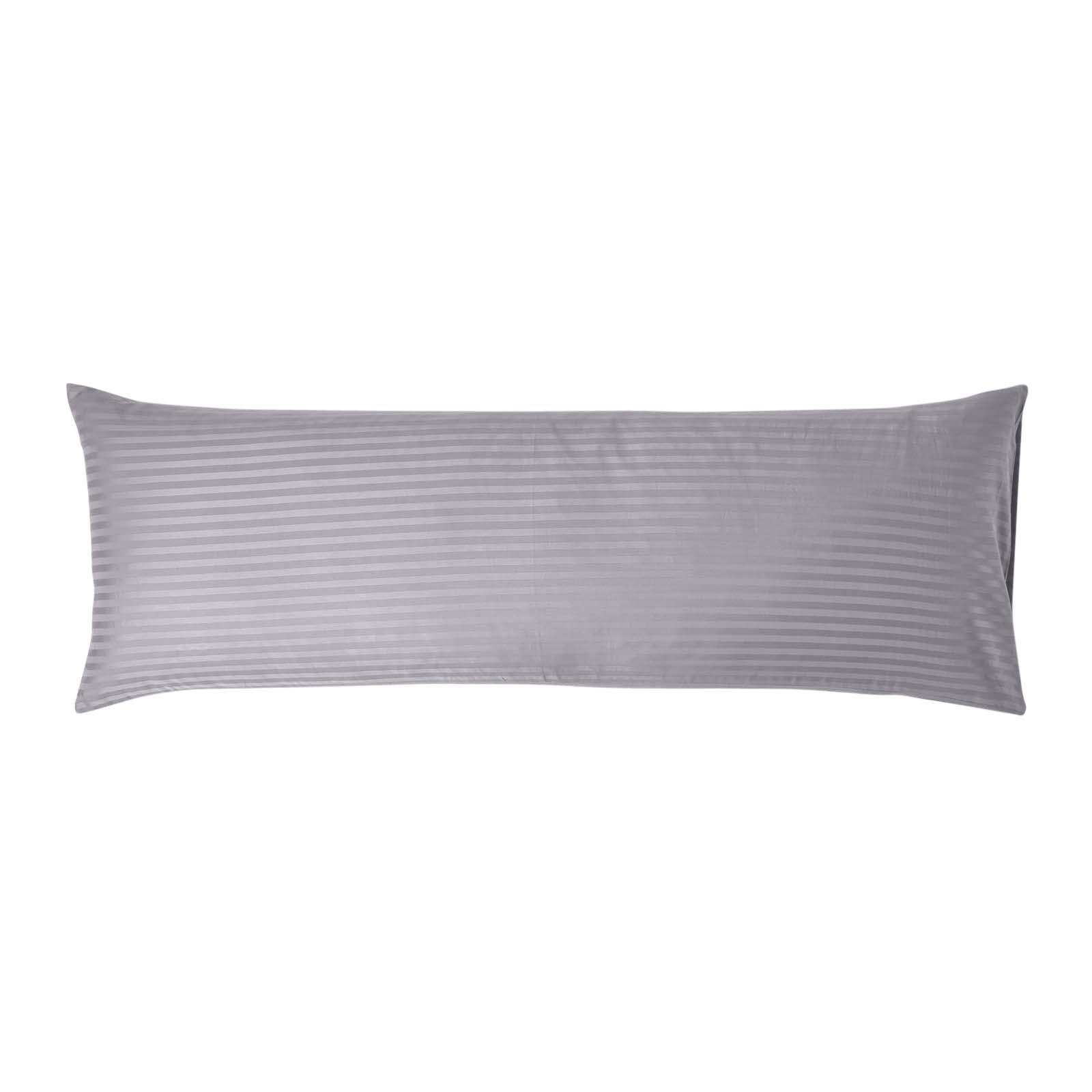 SEITENSCHLÄFERKISSENBEZUG Damast-Streifen, 48/136 cm - Grau, Textil (50/140cm) - Homescapes
