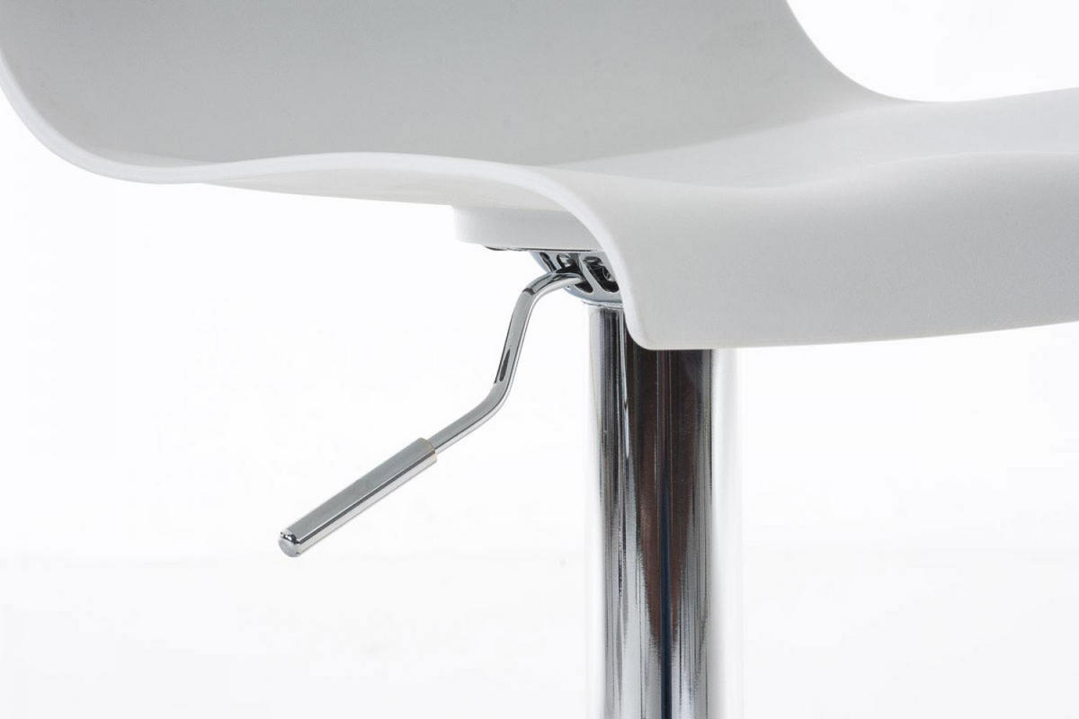 BARHOCKER Kunststoff weiß - Chromfarben/Weiß, Kunststoff/Metall (39/84/36cm) - CLP