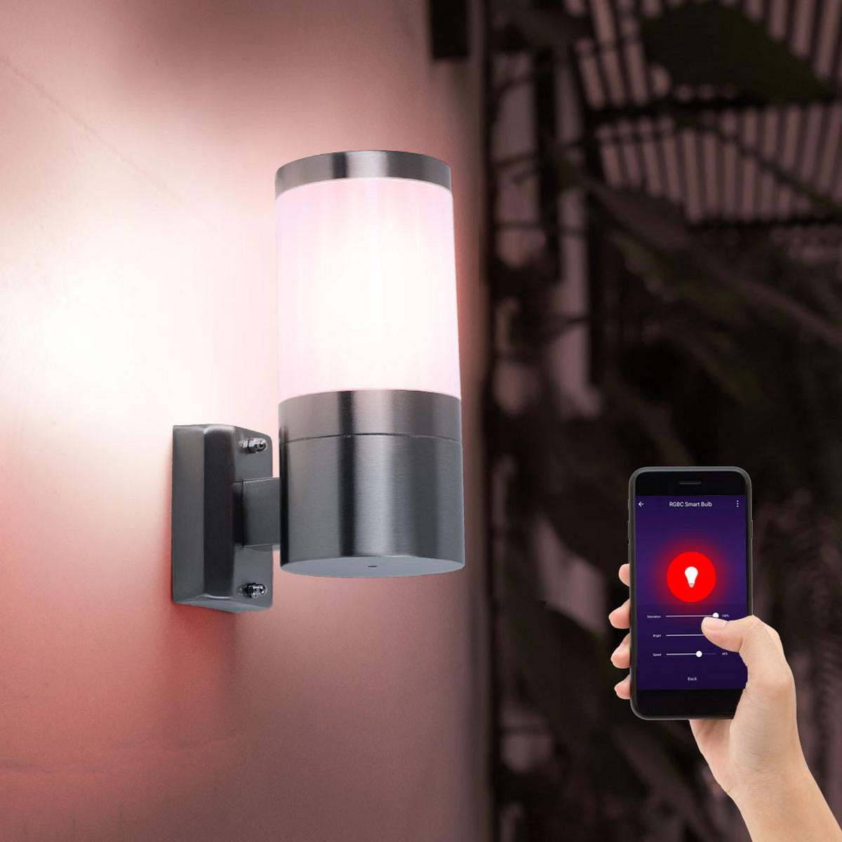 LED AUSSENLEUCHTE Edelstahl Silber - Silberfarben, Metall (15.5/15.5/24cm) - Globo Lighting