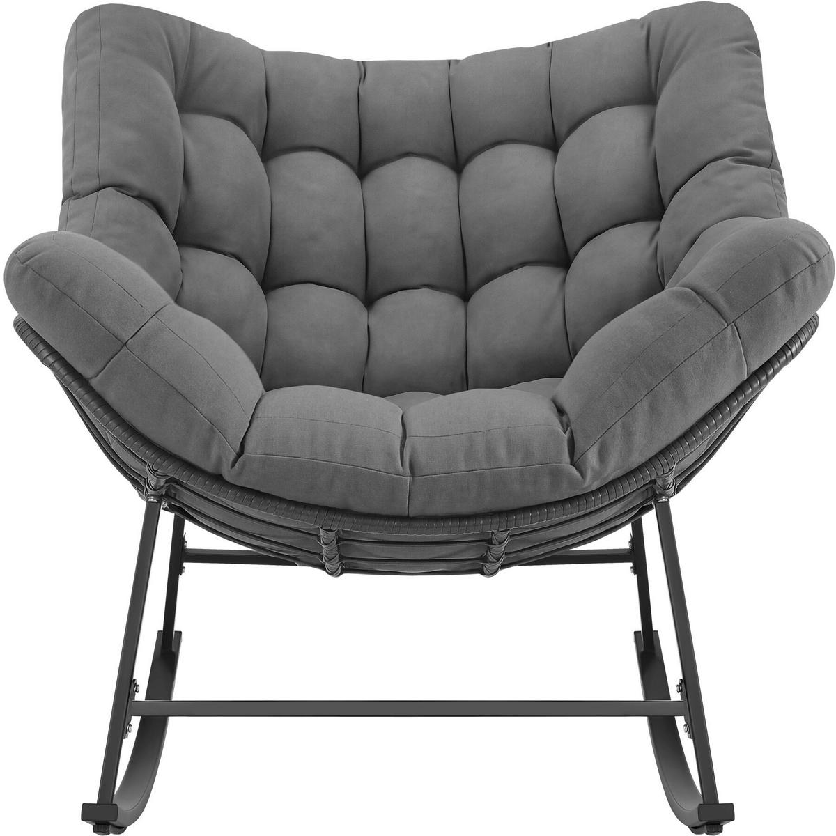 SCHAUKELSTUHL Tami, 93 x 99,5 x 89 cm, anthrazit - Anthrazit, Kunststoff (93/89/99.5cm) - tectake