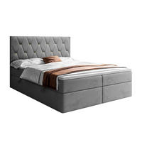 BOXSPRINGBETT IZOLDA mit Bettkasten und Topper 160x200 cm Royal Velvet 250 - Grau, Textil - Lookway