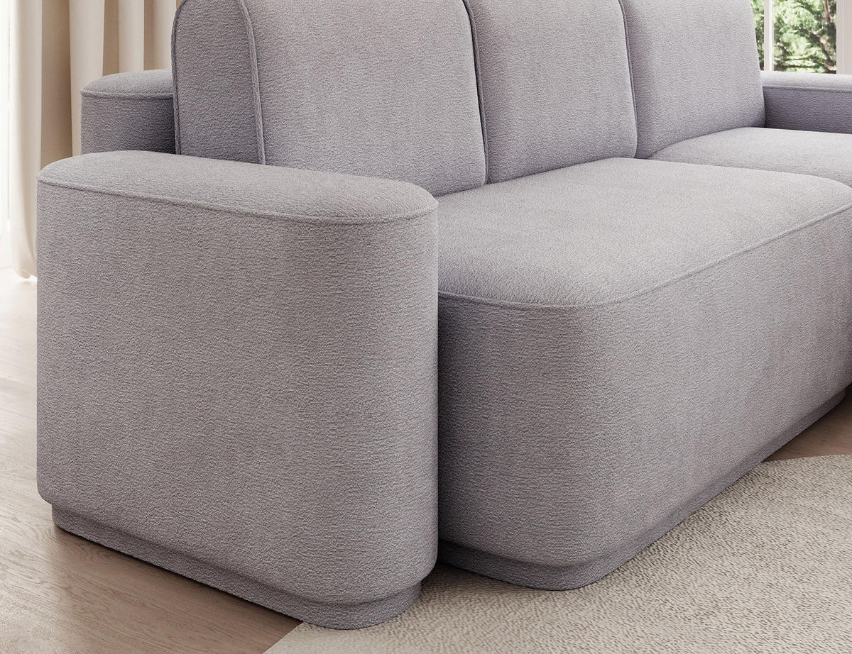 ECKSOFA RUMA - Grau (Touch 03) - Grau, Holzwerkstoff (285/180cm) - Möblo