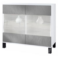 KOMMODE Bari Scratchy Metal - Silberfarben, Holzwerkstoff (92.5/84.5/35cm) - Vladon