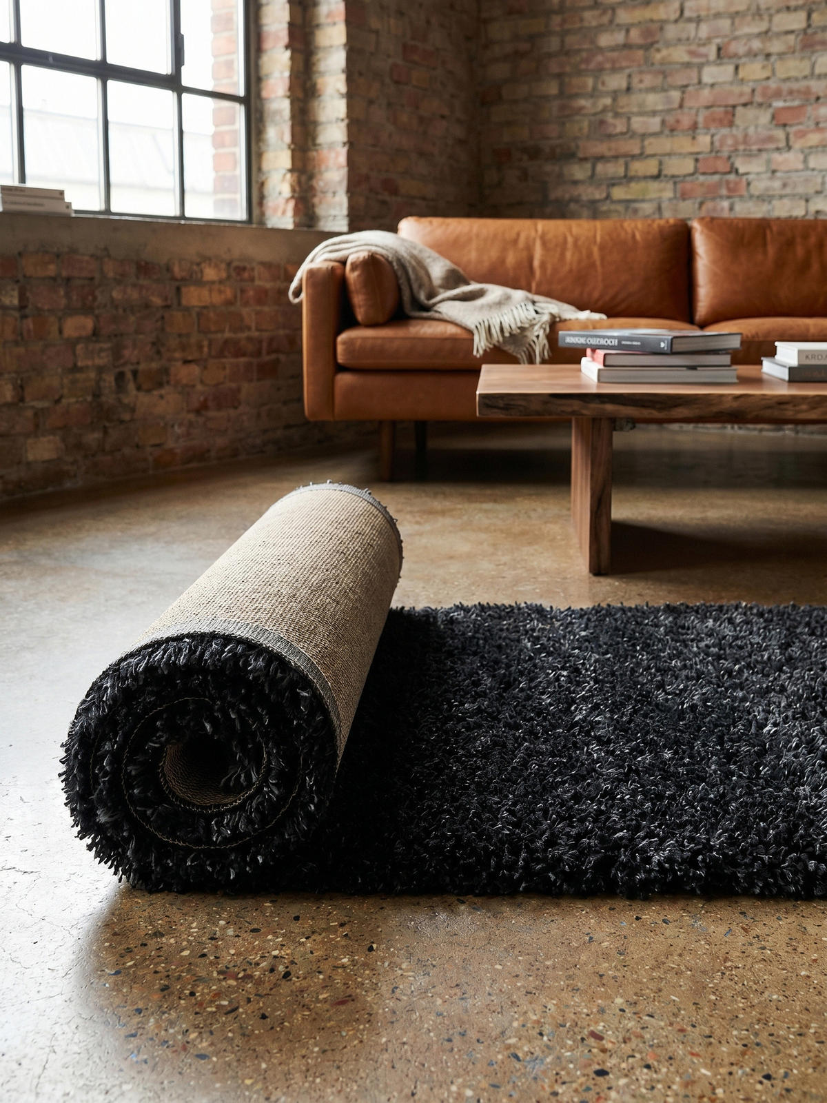 HOCHFLORTEPPICH SALZACH, einfarbig, Anthrazit, 80 x 250 cm - Anthrazit, Textil (80/250cm) - KADIMA DESIGN