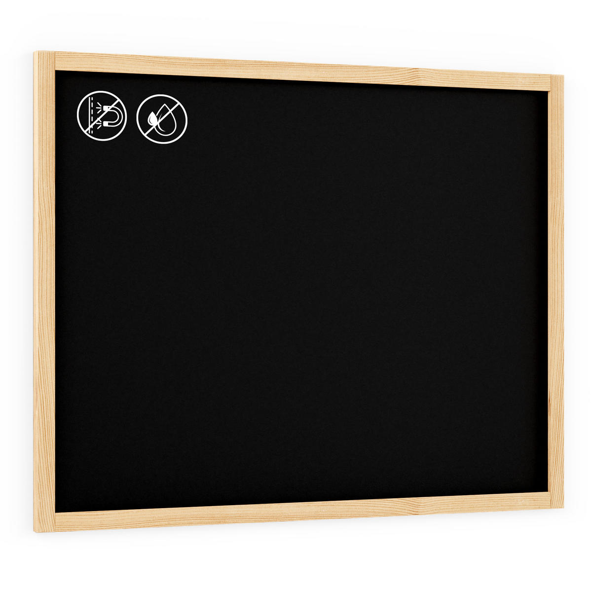 KREIDETAFEL mit naturlackierten Holzrahmen 120x90cm - Schwarz, Holz (120/90/2cm) - ALLboards