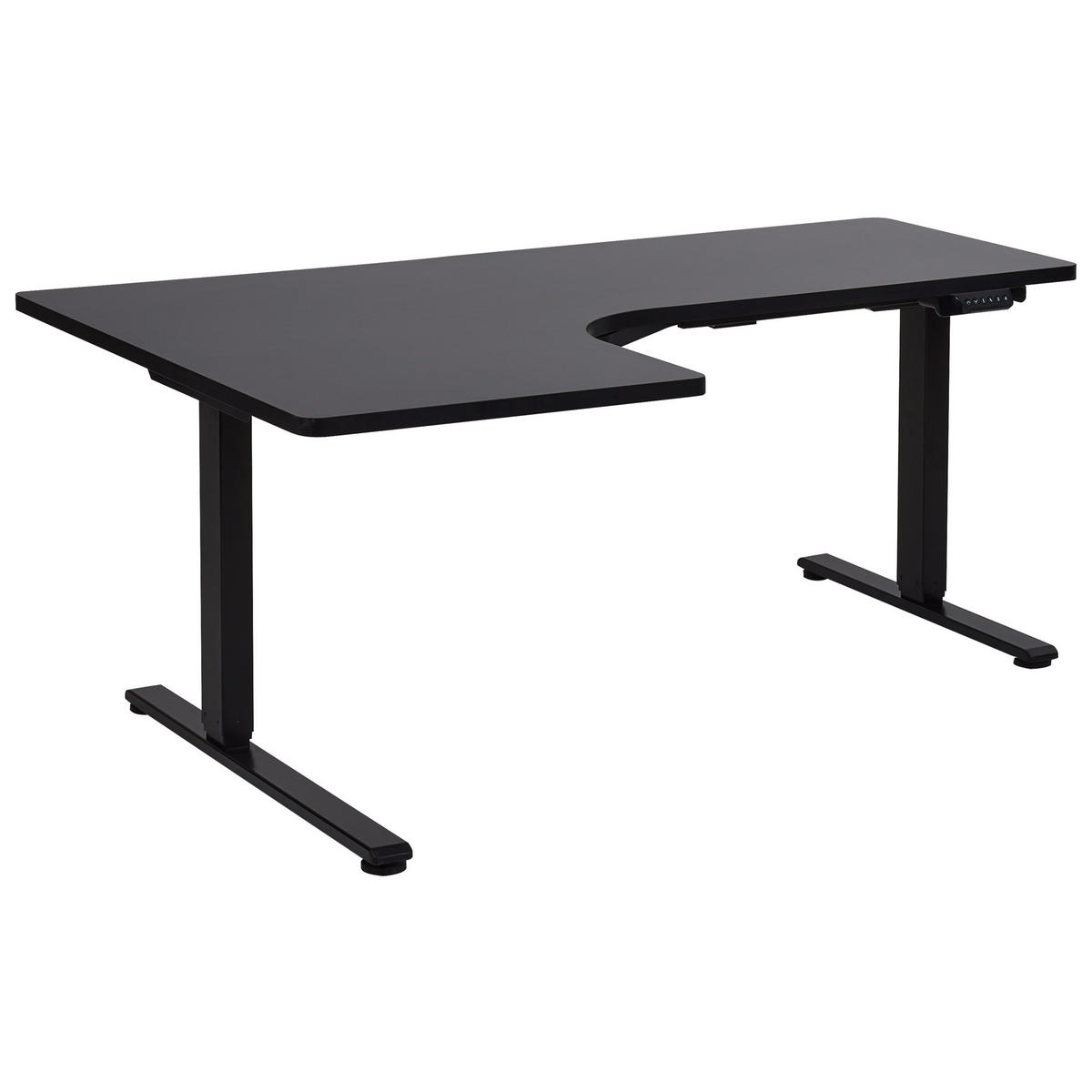 SCHREIBTISCH 160x60 cm elektrisch Schwarz Destines - Schwarz, Holzwerkstoff (109/160/60cm) - Beliani