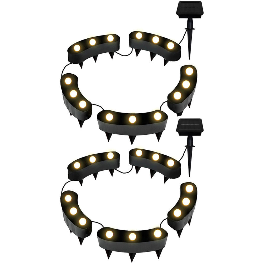 SOLAR-BLUMENTOPF-BELEUCHTUNG Schwarz LED 2er Set - Schwarz, Kunststoff (9.5/2/5cm)