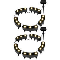 SOLAR-BLUMENTOPF-BELEUCHTUNG Schwarz LED 2er Set - Schwarz, Kunststoff (9.5/2/5cm)