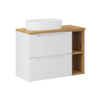 WASCHTISCH 80.4cm Riva Weiß und Holz - Weiß, Holzwerkstoff (80.4/59/40cm) - Petits-meubles