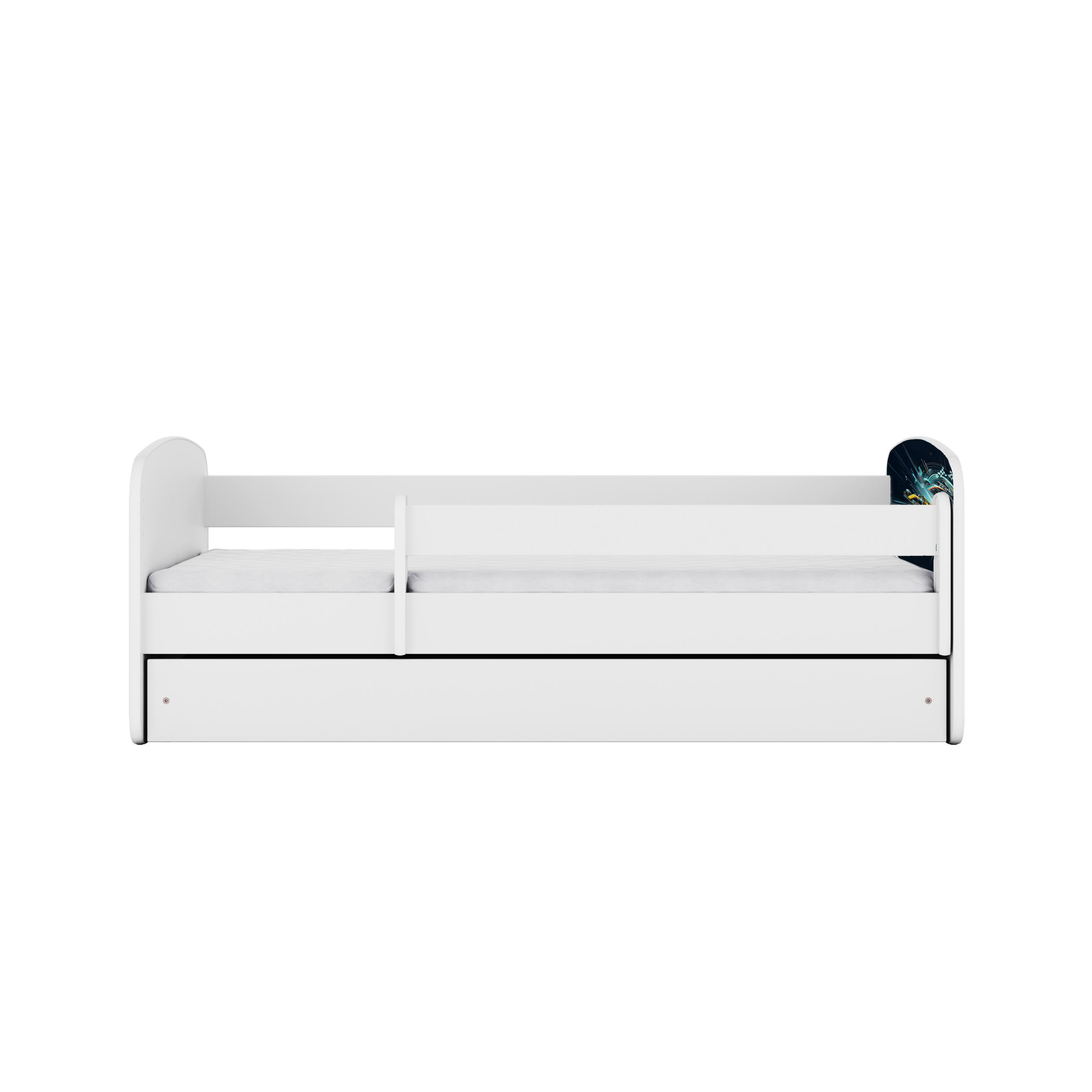 KINDERBETT Ethnie mit Schublade 160/80 90/61/164 - Weiß, Holzwerkstoff (80/160cm) - RAUMHIRSCH FURNITURE