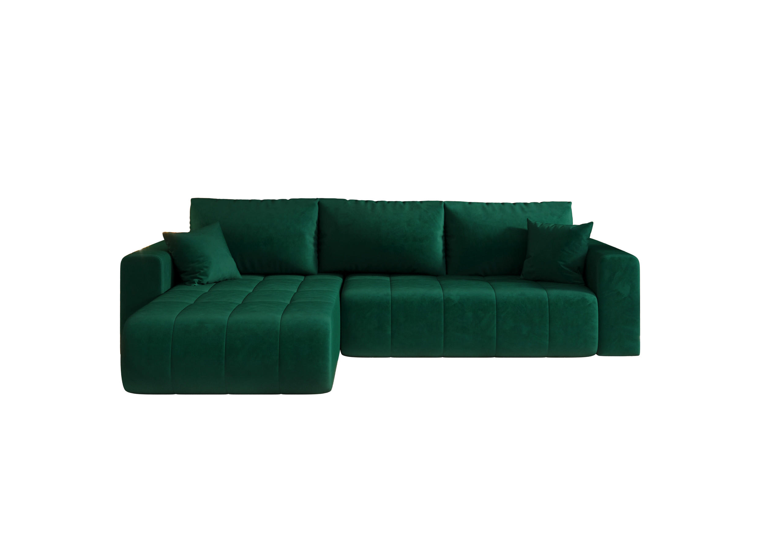 ECKSOFA mit schlaffunktion und bettkasten MILO, stoff MONOLITH, Grün, Links - Grün, Holz (280/190cm) - Kaiser Möbel